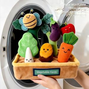 Juguetes de Peluche Educativos Tempranos para Bebés, Muñecos de Peluche de Frutas y Verduras de Dibujos Animados Montessori, Juguetes de Granja Simulada para Bebés - Product Image 5