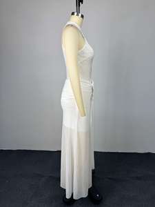 GX3599 <span class=keywords><strong>Abito</strong></span> Lungo Elegante da <span class=keywords><strong>Donna</strong></span> Senza Maniche con Design <span class=keywords><strong>Incrociato</strong></span>, Vestito Estivo Unico e Sexy per Feste - Product Image 4