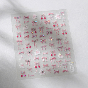 Pegatinas de <span class=keywords><strong>Uñas</strong></span> con Diseño de Lazo de Niña, Ferrite Soft, TL264, Estilo Dulce, Láser Brillante, Ultrafinas, Sin Rastro, Diseño de <span class=keywords><strong>Nubes</strong></span> de Conejo - Product Image 1