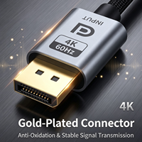 Câble adaptateur DP 4K 60Hz en cuivre pur de 1M, 2M, 3M pour connexion haute définition de PC, ordinateur portable et moniteur externe