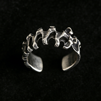 Bague personnalisée en forme d'os, plaquée argent, ouverte et ajustable, pour femme, accessoires de mode, bijoux de fête