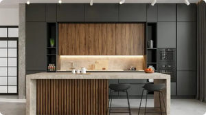 Gabinetes de Cocina Modulares de Madera de Roble Blanco Modernos y Completos de Lujo, Isla de Cocina Curva - Product Image 3