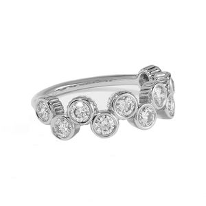 Gemella 925 anelli in argento sterling oro vermeil eternità matrimonio Clique anello di diamanti per le donne - Product Image 6