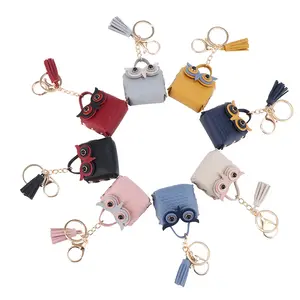 Tua Owl thay đổi túi Mặt dây chuyền sáng tạo thời trang phim hoạt hình Tai nghe Túi xe Keychain Mặt dây chuyền