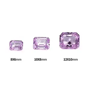 Good Fire CZ Iced Out Fancy Lavender Color Octagon Radiant Cut Loose Synthetic Cubic Zirconia Jewelry Wholesale Gemstones