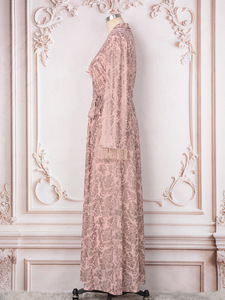 <span class=keywords><strong>Abito</strong></span> da festa lungo <span class=keywords><strong>rosa</strong></span> del medio oriente all'ingrosso Boutique 2025 nuova moda <span class=keywords><strong>abito</strong></span> da donna in <span class=keywords><strong>oro</strong></span> caldo a manica lunga elegante Abaya Muslim - Product Image 4