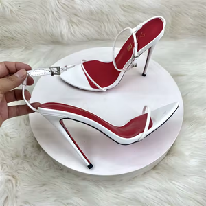 Sandales à talons aiguilles ultra-hauts à bout pointu, à bride cheville, brillantes, de luxe, pour femmes, pour les soirées - Product Image 2