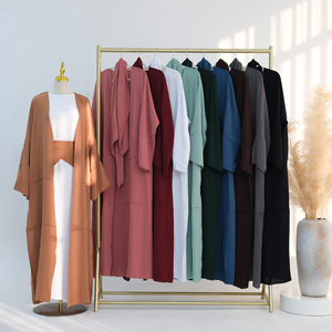 Abbigliamento Islamico: Set 2 Pezzi Abaya Aperta e Avvolgente, Abito Quotidiano per Donne Musulmane, Senza Sottoveste, Abaya per l'Eid - Product Image 2
