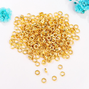 18K Gold Plated <b>Copper</b> Round Spacer Beads 14K Gold Plated Simple Loose Beads For <b>Bracelet</b> Making DIY Jewelry Accessories - Product Image 4