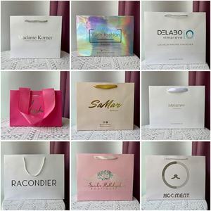 Bolsas de Papel Kraft Baoren con Asas, Bolsas Ecológicas Desechables para Llevar Té de Burbujas, Bolsas de Regalo con Impresión Personalizada - Product Image 6