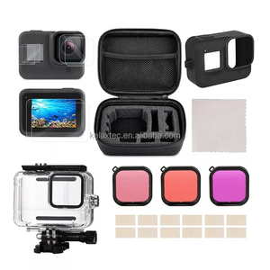 Filtro de lente de cámara para <span class=keywords><strong>Gopro</strong></span> <span class=keywords><strong>Hero</strong></span> <span class=keywords><strong>9</strong></span>, 21 en 1, lámina antivaho, funda impermeable, pantalla de vidrio templado - Product Image 1