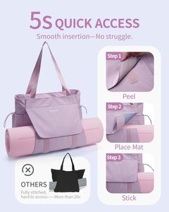 <span class=keywords><strong>Sac</strong></span> de transport pliable pour tapis de yoga Sportsnew en polyester imperméable avec poche humide et fermeture auto-agrippante pour accès rapide pour femmes et hommes - Product Image 2