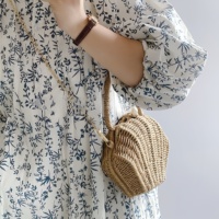 Sac bandoulière artisanal en rotin et coquillages, style bohème, tissé à la main, vintage, pour femme, sac de plage artisanal, vente en gros