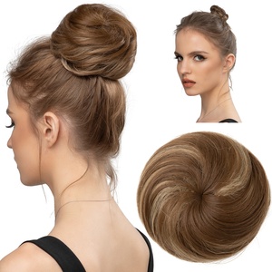 Extensions de chignon synthétiques multicolores en gros avec cordon de serrage et clip facile pour femmes – Chignons désordonnés couleurs assorties - Product Image 1