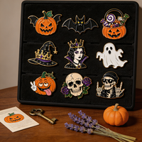 Épingles de revers Halloween, badges en émail, ensembles d'épingles 2D 3D en alliage, motifs dessin animé, anime, horreur, citrouille, chat noir, pour cadeaux