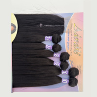 Adorable Shine Yaki Stws Extension de cheveux lisses en fibre haute température avec fermeture à bande capillaire