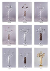 Candélabre moderne Candélabre argenté de luxe 5 bras Bougeoir en métal debout au sol Mariage Noël Décoration de la maison disponible - Product Image 3