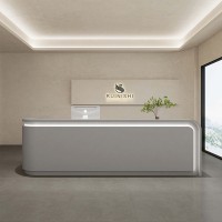 Comptoir d'accueil de bureau de luxe Bureau de réception blanc moderne pour salon de beauté Hôtel Banque