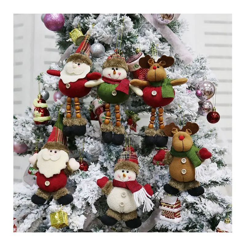 Christmas Cartoon Doll Children's Snowflake Plaid Doll Christmas Tree Decoration Doll Pendant