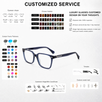 Montures de lunettes optiques en acétate haut de gamme, tendance mode, personnalisables, nouveau design 2026 pour usage quotidien OEM/ODM