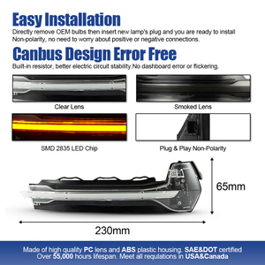 Lot de 2 clignotants latéraux séquentiels pour <span class=keywords><strong>Audi</strong></span> <span class=keywords><strong>A3</strong></span> 8V S3 RS3 2013-2020 - Product Image 3