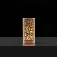 Lampe à flamme LED d'ambiance pour table à manger, classique, noire et blanche, simple, en forme de pétale de fleur, creuse, chaude, étanche IP44, pour extérieur