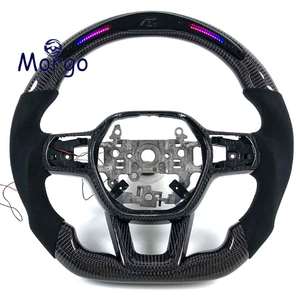<span class=keywords><strong>Volant</strong></span> en <span class=keywords><strong>cuir</strong></span> et fibre de carbone personnalisé pour Civic 11e génération 2022-2025 CR-V Civic Coupé Sport Racing Design - Product Image 1