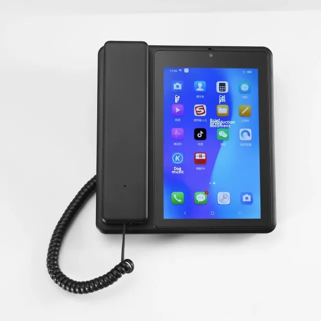 4G All Network Card Insertion Android Touch Screen Smart Video Phone with WiFi Office Landline One-Click Video Calling China