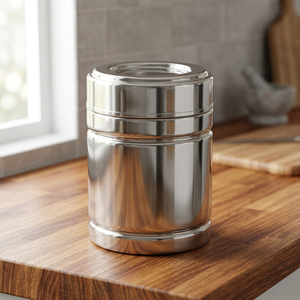 Stainless Steel Mirror Polish Kitchen Canister with Silver Color Single Wall Stainless Steel at Wholesale Price - Product Image 1