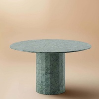 Table à manger ronde en marbre naturel, design moderne, utilisation en villa intérieure, taille personnalisée disponible, durable, respectueuse de l'environnement