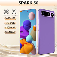 Smartphone SPARK 50 5G avec une grosse batterie de 8800 mAh, écran HD de 7,3 pouces, appareil photo 108 MP, reconnaissance faciale, double SIM pour une utilisation en extérieur toute la journée