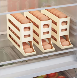 2026 Kitchen Accessory-4-Layer Automatic <b>Egg</b> Dispenser 30 Rolling <b>Egg</b> Holder Rectangle Shape for Fridge <b>Storage</b> - Product Image 4