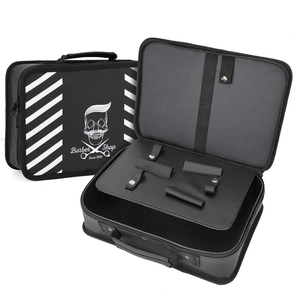 Portable Multi-Functional PU <b>Hairdressing</b> Tool Storage Bag Electric Clipper Scissor Barber <b>Case</b> Zipper Closure Cosmetic Bag <b>Case</b> - Product Image 1