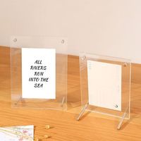 Support de cadre photo magnétique personnalisable en acrylique, présentoir de cartes et d'étiquettes de prix pour bureau