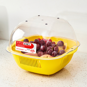 Passoire de cuisine carrée double couche de 30 cm en PET épaissi, résistante aux chocs, pour laver les fruits et légumes - Product Image 2