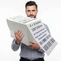Étiquettes thermiques adhésives 4x6 de qualité commerciale pour supermarché, exposition, forme irrégulière, pliage en éventail, emballage d'expédition, 500 unités, Chine