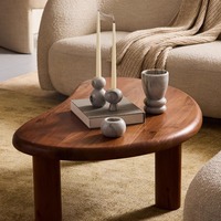 Table basse en bois massif sculpté, style rétro, pour petit appartement, table d'appoint de salon, design nordique créatif