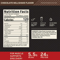 Poudre de Protéine de Lactosérum au Chocolat 5lb 73 Portions 24g 5.5g BCAA Formule Hydrolysée pour Nutrition Sportive et Fitness