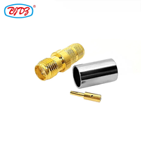 Fourniture du fabricant SMA femelle Jack à sertir LMR240 LMR-240 RG59 RG8X H-155 H155 câble plaqué or RF coaxial connecteurs coaxiaux