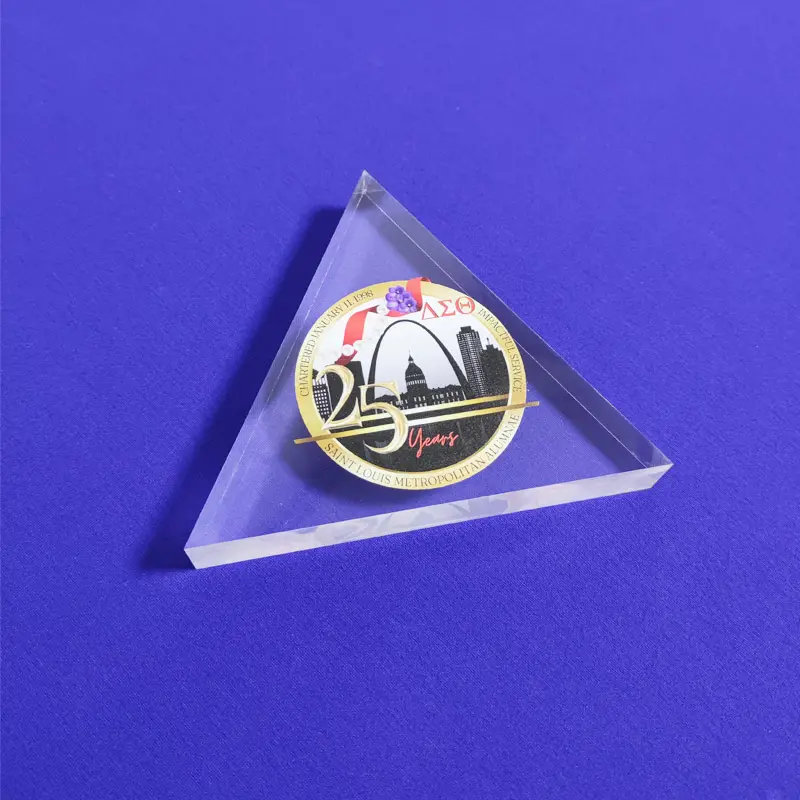 Klarer Acryl-Dreieck block Dreieckiges Prisma-Dreieck Acryl-Brief besch werer Award Triangle Paper Weight Award for Office