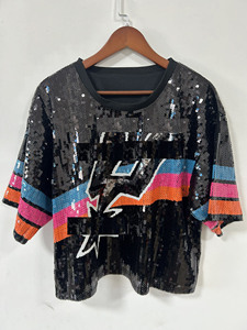 Livraison rapide Nouveauté Populaire Basketball Vente chaude San Antonio <span class=keywords><strong>Spurs</strong></span> <span class=keywords><strong>Maillot</strong></span> à paillettes Chapeaux Veste Chemise Gilet Vente en gros - Product Image 1