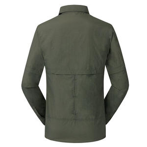 Botão personalizado Down Collared Fishing Shirts Manga Longa Poliéster Secagem Rápida Camisas UV Proteção Homens Pesca Camisa para Homens - Product Image 6