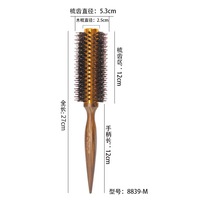 Brosse démêlante antistatique multifonctionnelle professionnelle pour cheveux bouclés, avec manche en bois et poils en nylon – Ensemble de brosses à cheveux