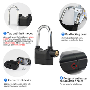 Cao Decibel báo động nóng bán Chất lượng cao chống trộm Ổ khóa chống thấm nước với chống cưa tính năng - Product Image 2