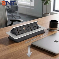 Prise de courant escamotable pour bureau, style multimédia, 3 prises 5A, multiprise de bureau escamotable, prise de courant de table escamotable