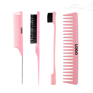 Ensemble de 4 brosses et peignes à cheveux <span class=keywords><strong>Brosse</strong></span> à cheveux en plastique <span class=keywords><strong>Brosse</strong></span> à cheveux à picots <span class=keywords><strong>Brosse</strong></span> à cheveux à queue de rat et <span class=keywords><strong>peigne</strong></span> à dents larges <span class=keywords><strong>pour</strong></span> hommes et femmes - Product Image 1