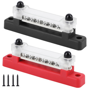 บล็อกขั้วต่อสกรู 6 ทาง 5 ทาง 150A บัสบาร์ทองแดงพร้อมฝาครอบสำหรับสายไฟ RV - Product Image 3