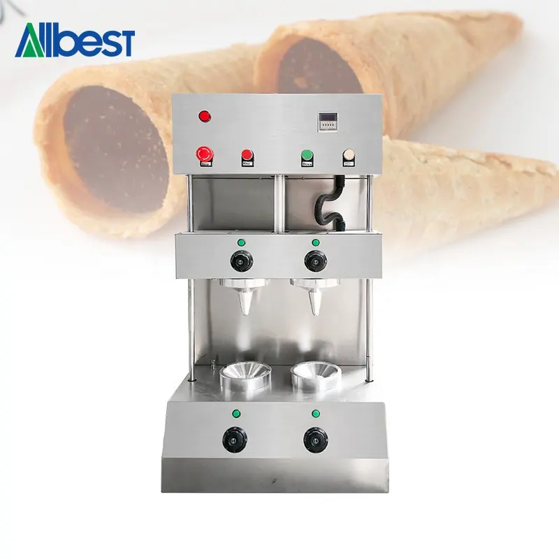 Cheap Electric Commerical Home Use Taiyaki Ice Cream Cone Pizza Cone Making Molding Machine Line In India China Karachi Italy