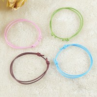 Bracelet en cordon ciré promotionnel pas cher, fait main, réglable, étanche, chaîne de bracelet en cordon ciré Zooying