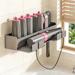 Convient pour support de rangement en fer, étagère, support pour sèche-cheveux, support mural, sans perçage. - Product Image 5